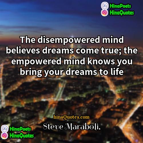 Steve Maraboli Quotes | The disempowered mind believes dreams come true;